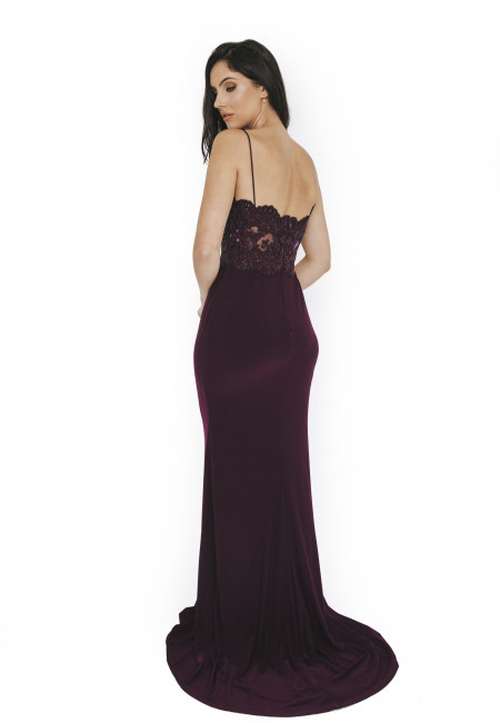 Dynasty-London Purple Jersey Prom Dress / Evening Dress