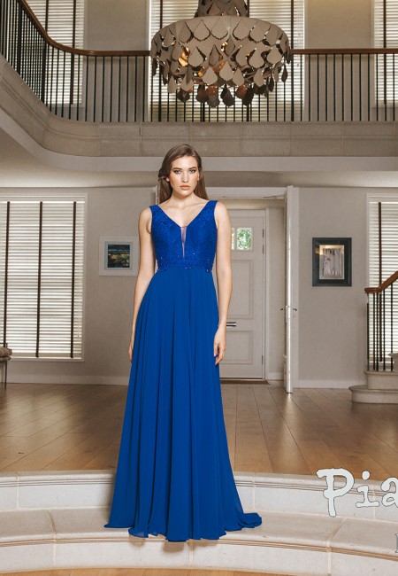 Pia Michi Chiffon Prom Dress / Evening Dress - Available in Navy