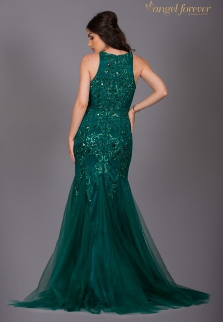 Angel Forever Emerald Green Tulle Fishtail / Mermaid Gown