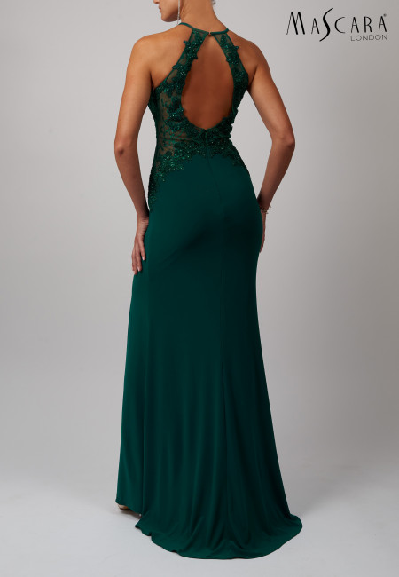 Mascara Green Fitted Jersey Prom Dress / Evening Dress