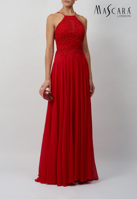 Mascara Red Chiffon Prom Dress / Evening Dress