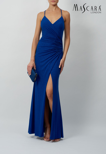 Mascara Royal Blue Fitted Jersey Evening Dress /  Prom Dress