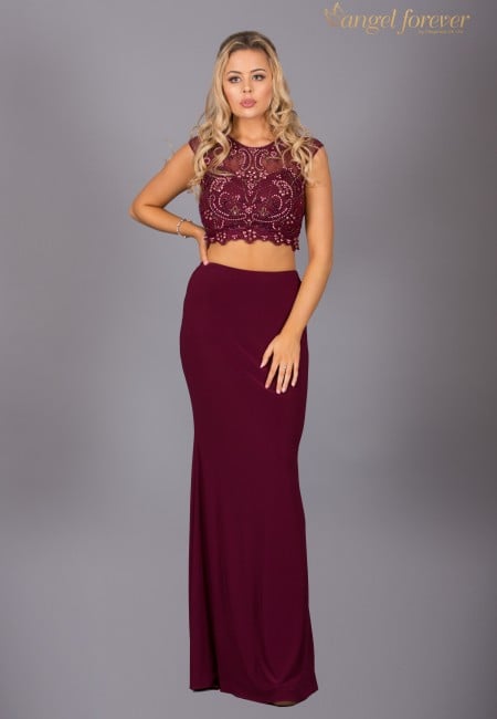 Angel Forever Wine Two-Piece Prom Dress / Evening Dress