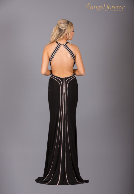 Angel Forever Black Jersey Prom Dress / Evening Dress