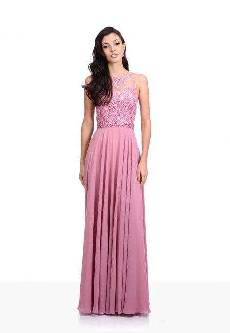 Christian Koehlert Geranium Pink Chiffon Prom Dress / Evening Dress