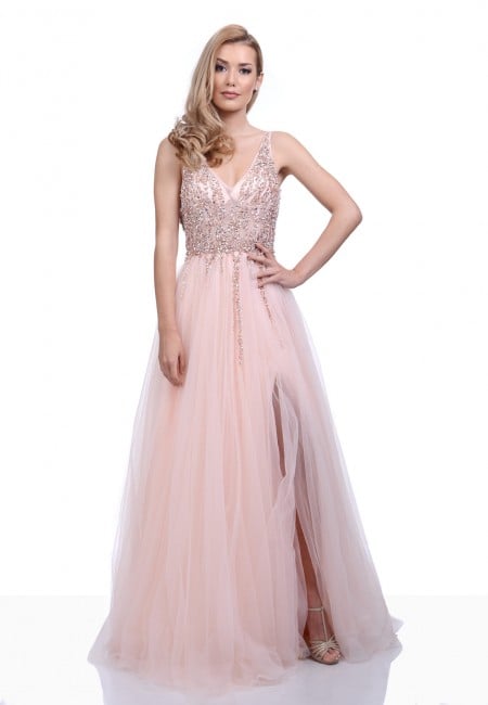 Christian Koehlert Pearl Pink Tulle Prom Dress / Evening Dress